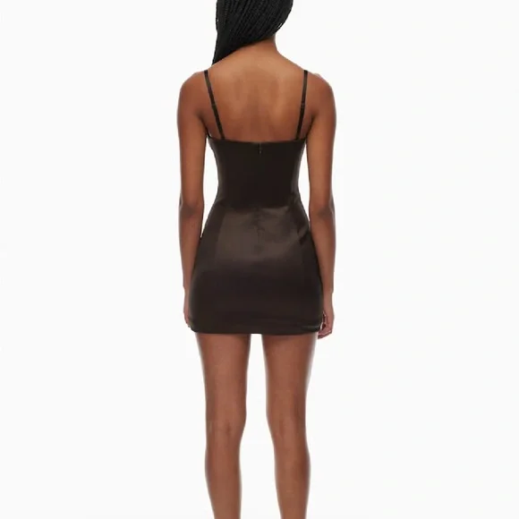 Sunday Best Chocolate Brown Satin Cami Dress - Picture 8 of 8